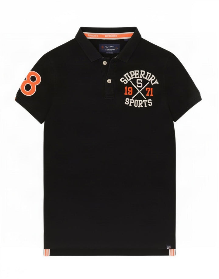 Superdry Polo Gráfico Para Hombre Negro Grande