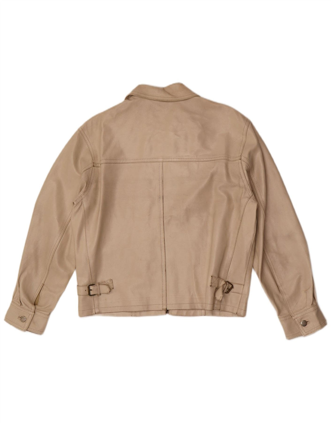 Pinko Mujer Chaqueta De Cuero IT 42 Medium Beige