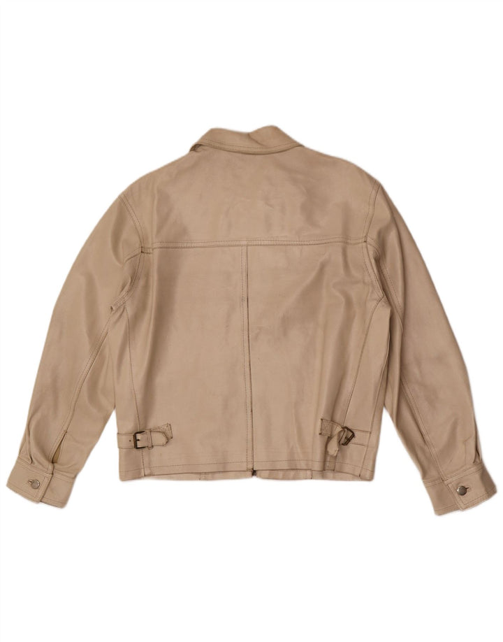 Pinko Mujer Chaqueta De Cuero IT 42 Medium Beige