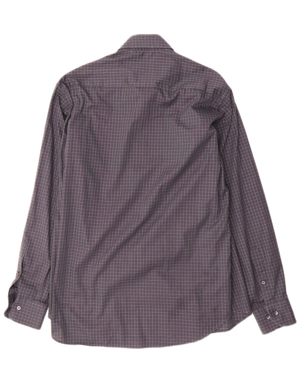 Yves Saint Laurent Camisa para hombre Talla 40 15 3/4 Cuadro gris medio