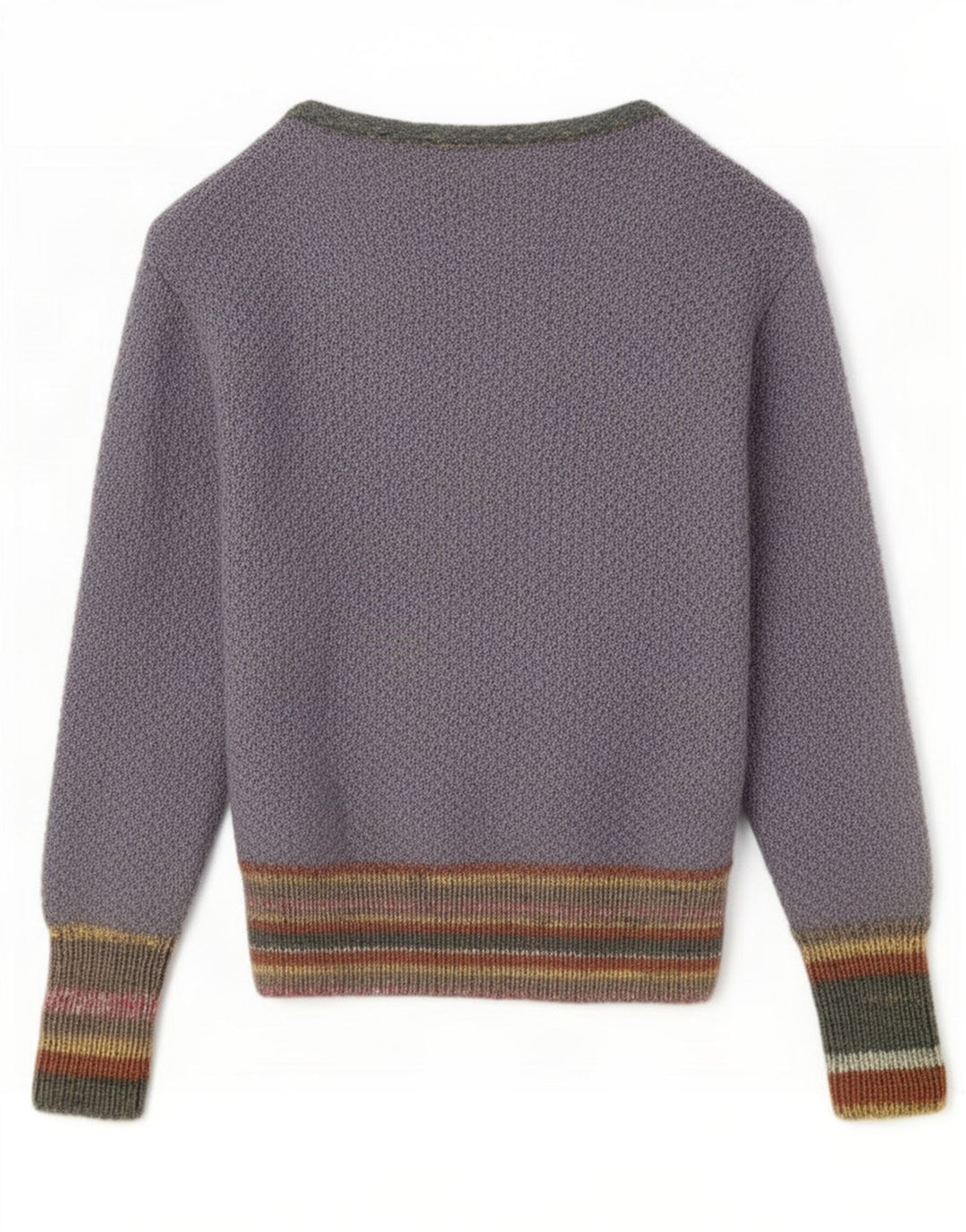 Vintage mujer abierto cardigan suéter Reino Unido 14 gris medio rayas