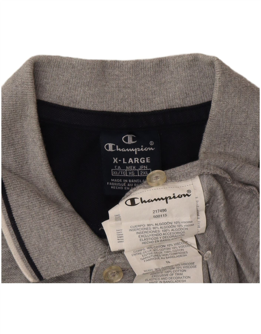 Champion Polo Hombre XL Algodón Gris