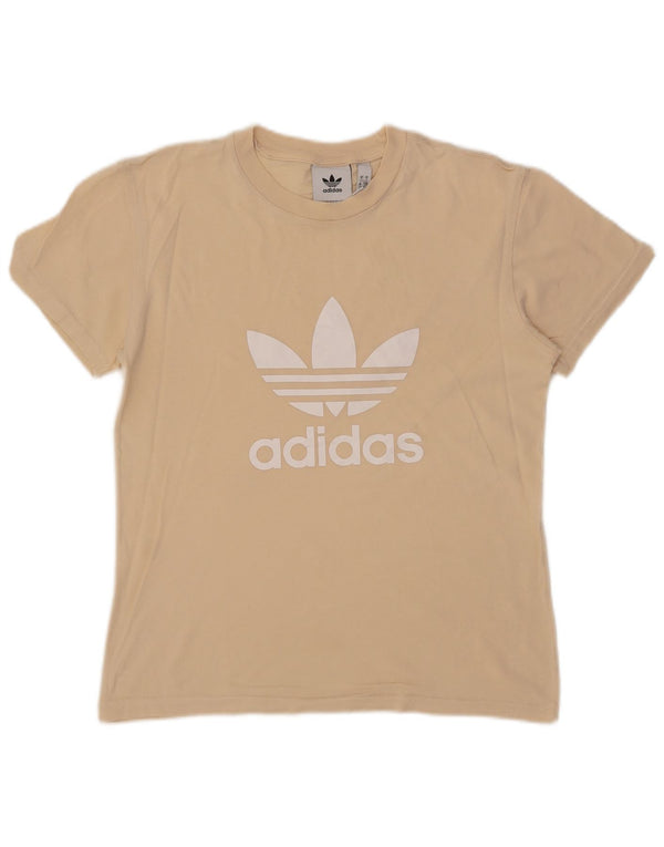 Adidas Camiseta gráfica para mujer Top UK 10 Small Beige
