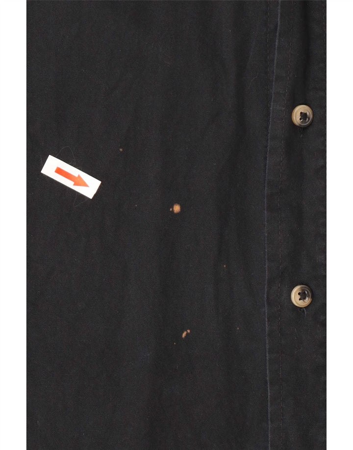 Wrangler Camisa De Manga Corta Para Hombre Grande Algodón Negro