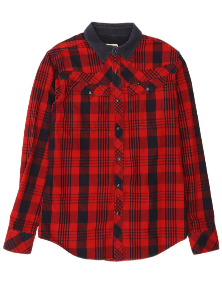 G-Star Hombre Camisa De Franela De Algodón A Cuadros Rojos Grandes