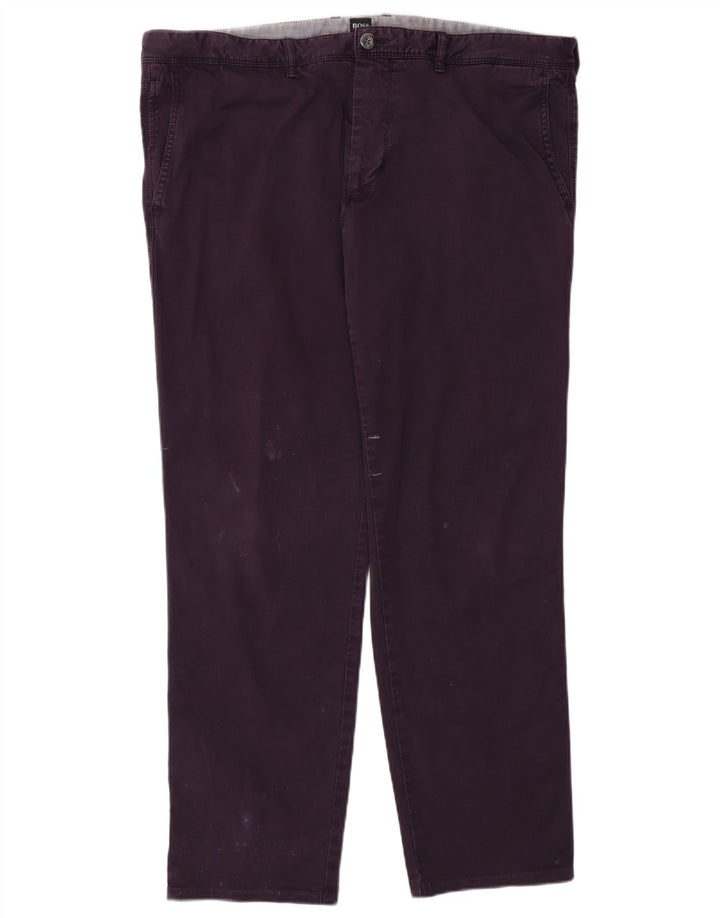 HUGO BOSS Pantalón chino recto de corte regular para hombre W38 L30 Púrpura