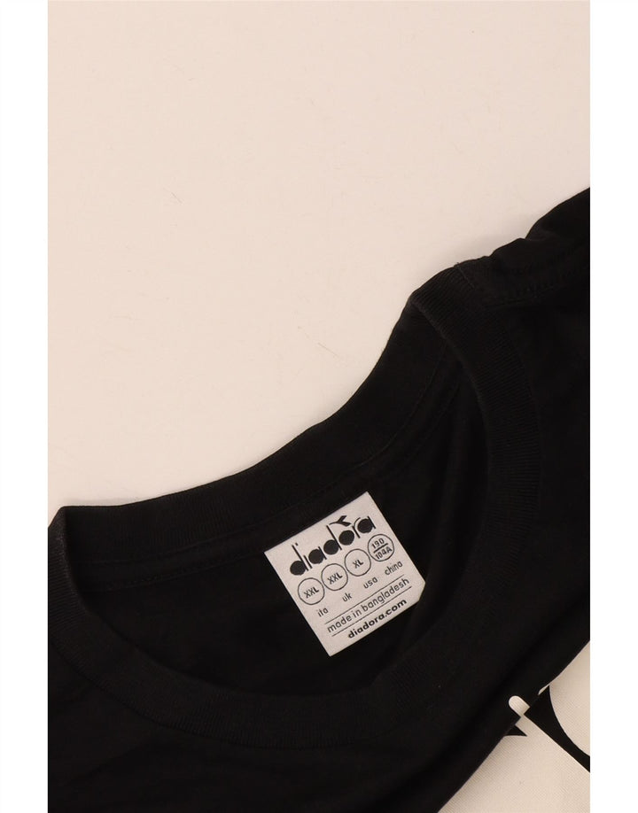 Diadora Camiseta gráfica para hombre Top 2XL Negro