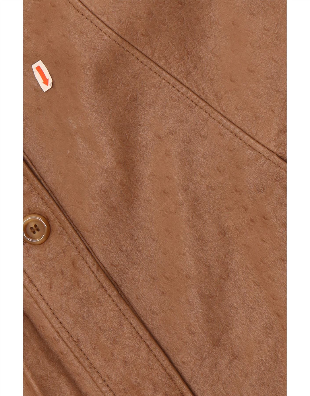 Vintage mujer abrigo de cuero de gran tamaño EU 40 cuero beige medio