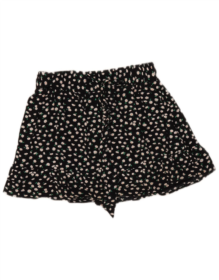 Zara Mujer Falda Pantalón Reino Unido 10 Pequeño Negro Floral