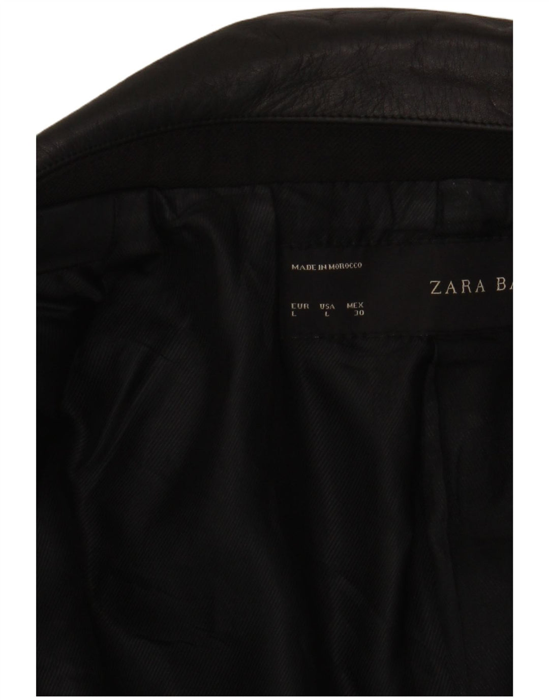 ZARA Chaqueta Biker Corta para Mujer Reino Unido 44 Grande Negro