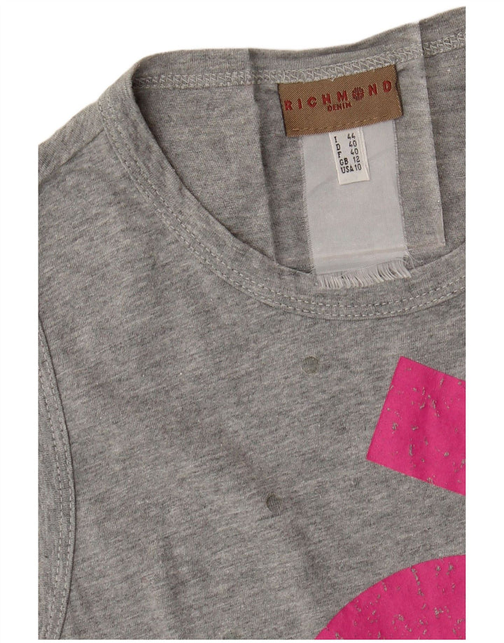 Richmond Top sin mangas con gráfico corto para mujer UK 40 Gris medio