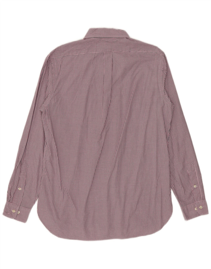 Ralph Lauren Camisa para hombre Talla 15 1/2 Algodón a cuadros rosa mediano