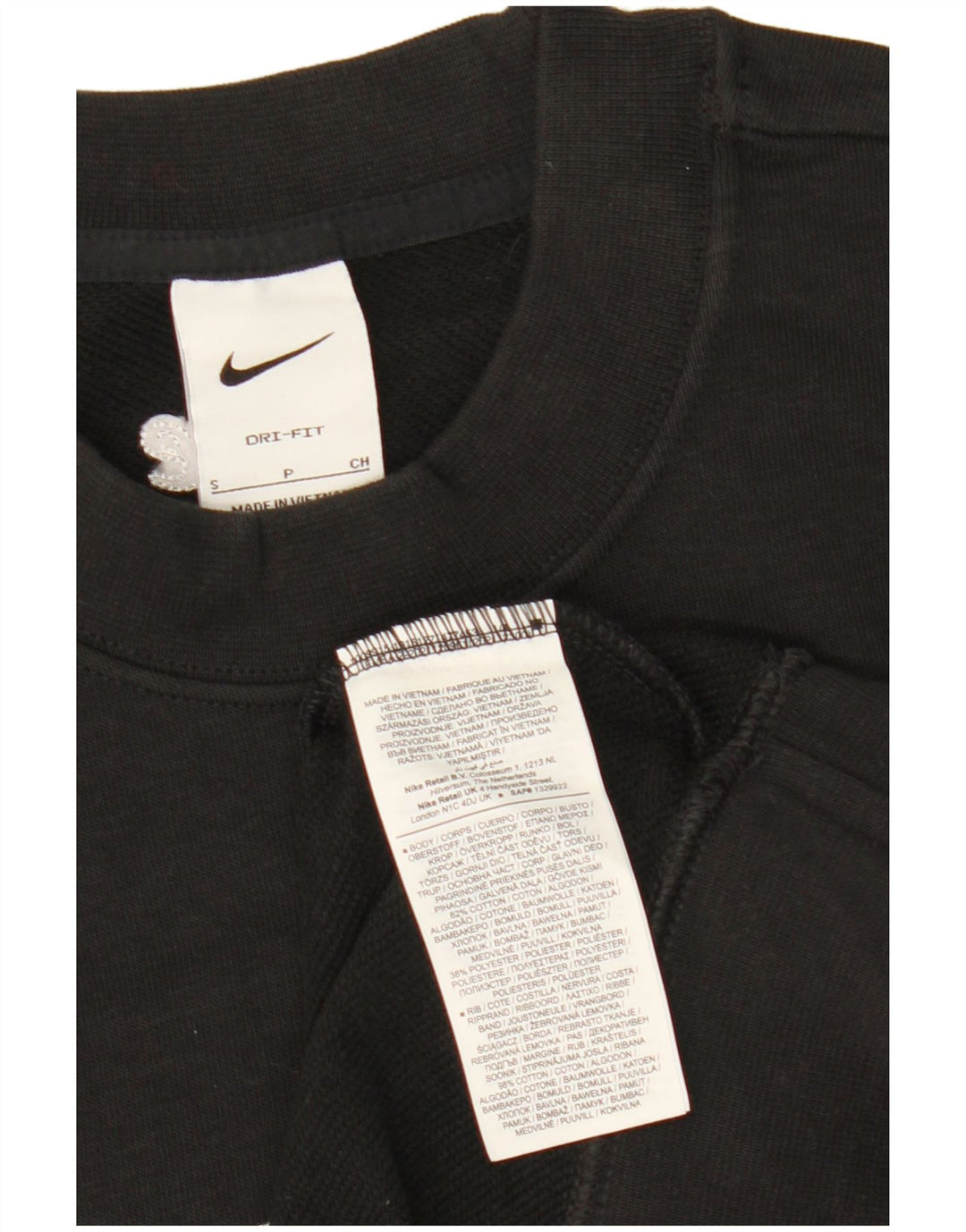 Nike Hombre Dri Fit Graphic Sudadera Jumper Pequeño Algodón Negro