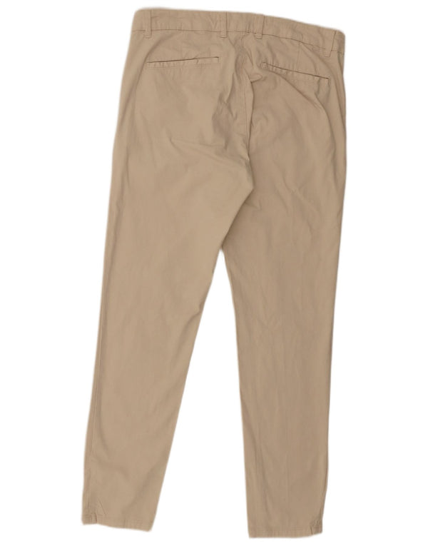 Zara Mens Skinny Chino Pantalones EU 44 Large W34 L30 Algodón Beige