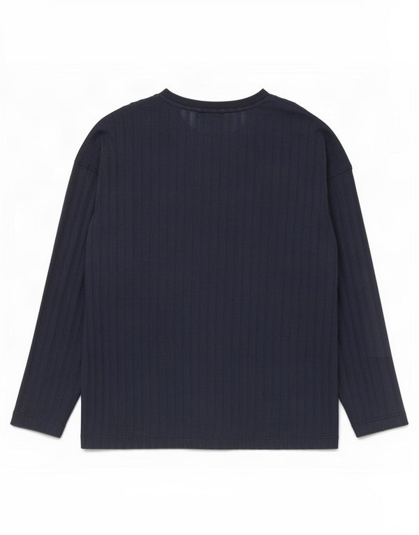 Marks & Spencer Top para mujer de manga larga UK 40 Medio azul marino Poliéster