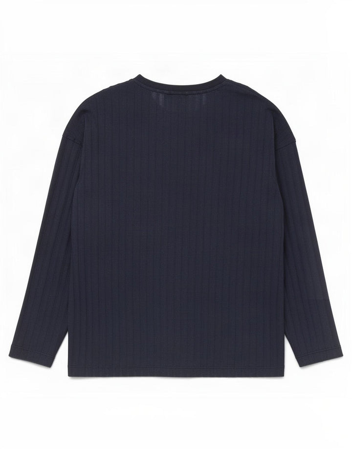 Marks & Spencer Top para mujer de manga larga UK 40 Medio azul marino Poliéster