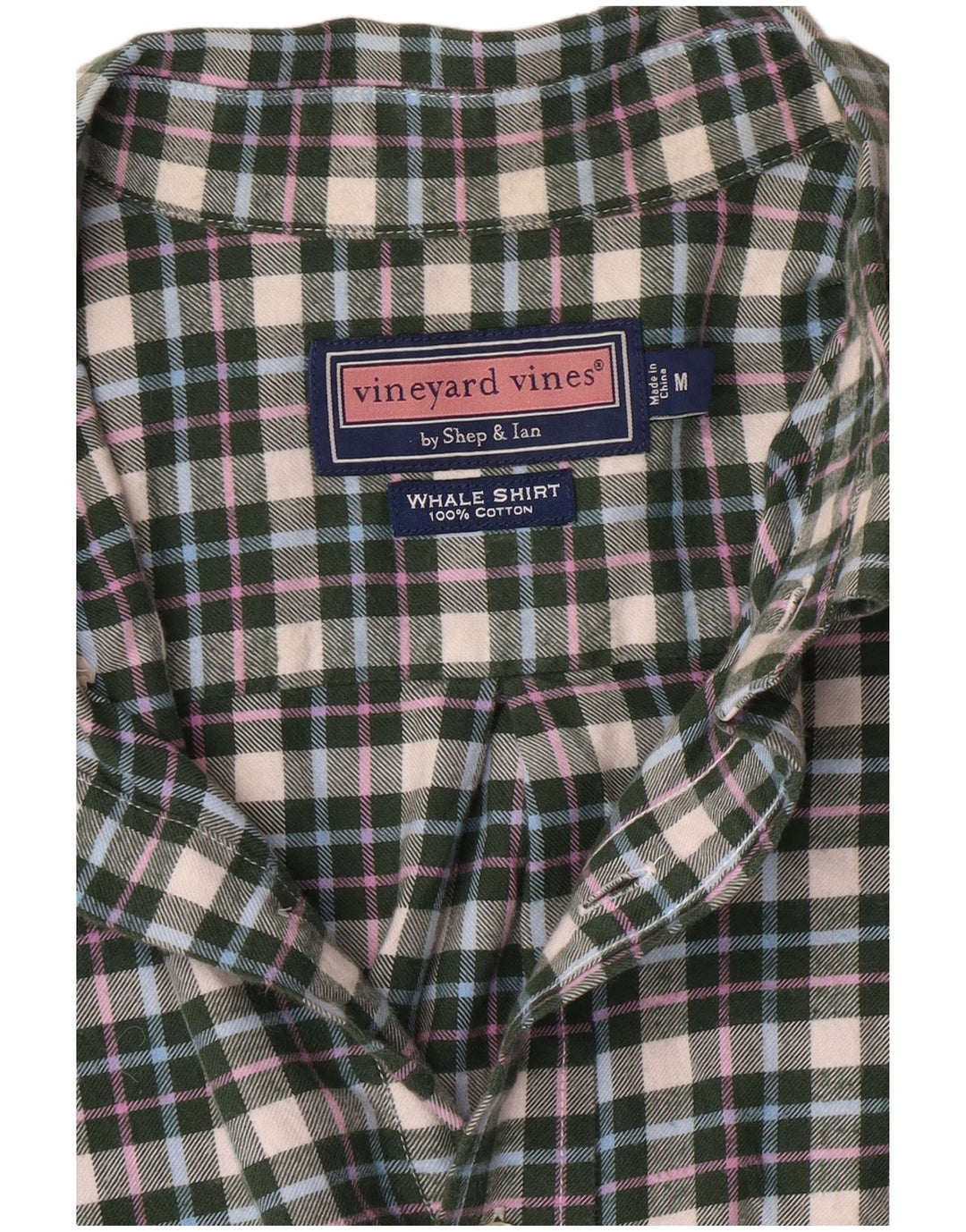 Vineyard Vines Camisa de franela para hombre Preppy de algodón a cuadros verde medio