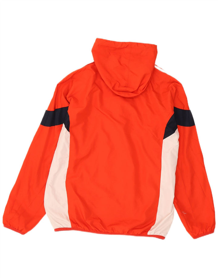 Adidas - Chaqueta de chándal con capucha para hombre, color rojo medio, poliéster color block