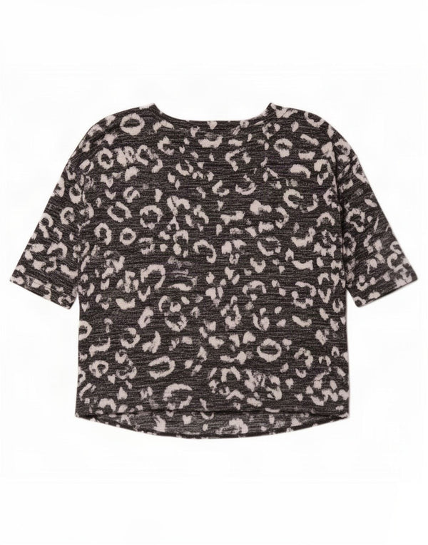 Marks & Spencer Top para mujer manga 3/4 UK 46 Grande Estampado animal negro