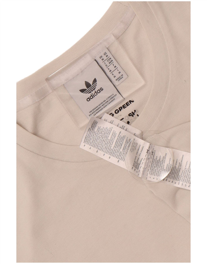 Adidas - Camiseta gráfica para hombre, talla mediana, algodón blanco