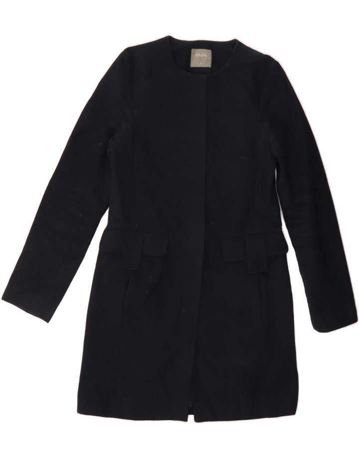 OASIS Womens Overcoat UK 6 XS Navy Blue Polyester Vintage Oasis and Second-Hand Oasis from Messina Hembry 
