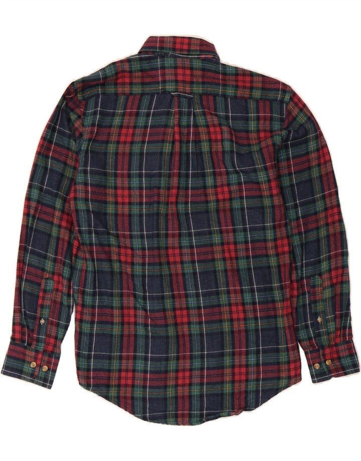 IZOD Mens Flannel Shirt Small Navy Blue Check Cotton Vintage Izod and Second-Hand Izod from Messina Hembry 