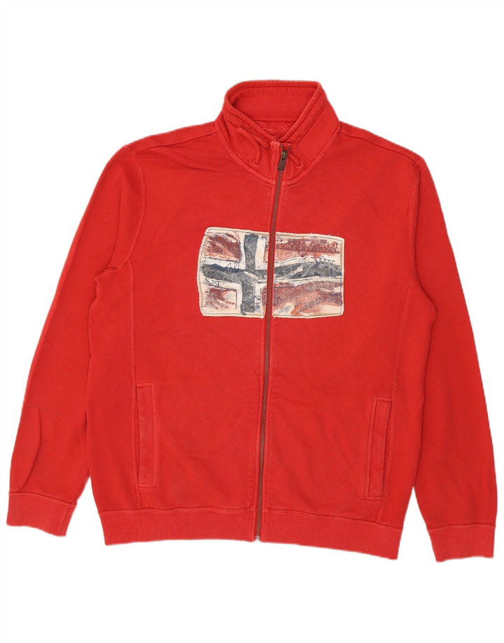 Napapijri Hombre Gráfico Chándal Top Chaqueta XL Rojo