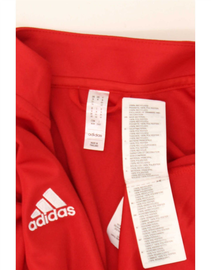 Adidas Mujer Aeroready Chándal Top Chaqueta Reino Unido 12/14 Medio Rojo Poliéster