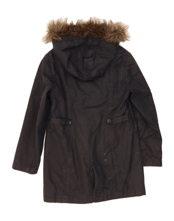 WHITE STUFF Womens Hooded Parka Jacket UK 14 Medium  Navy Blue Cotton Vintage White Stuff and Second-Hand White Stuff from Messina Hembry 