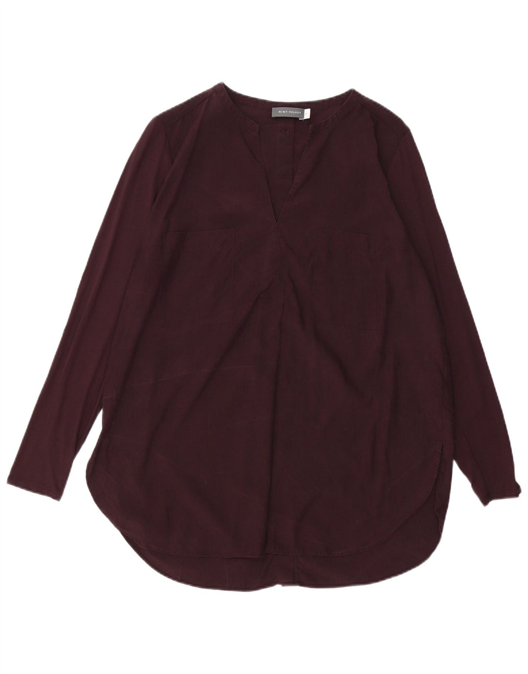MINT VELVET Top tipo túnica para mujer UK 40 Grande Poliéster burdeos