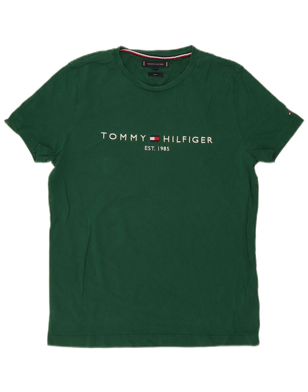 Camiseta Tommy Hilfiger Hombre Slim Fit Graphic Top Algodón Verde Medio