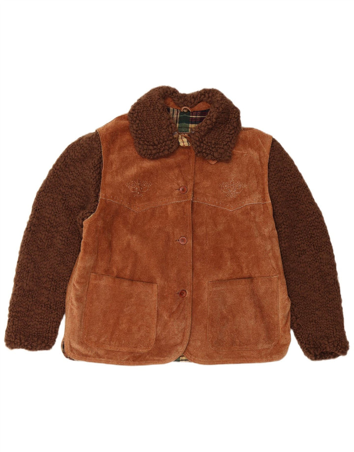 Chaqueta De Ante Mujer Conbipel IT 44 Cuero Marrón Medio