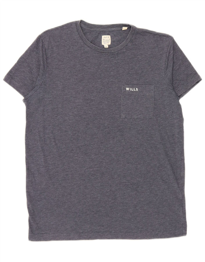 Camiseta Jack Wills para hombre Top mediano de algodón moteado en azul marino