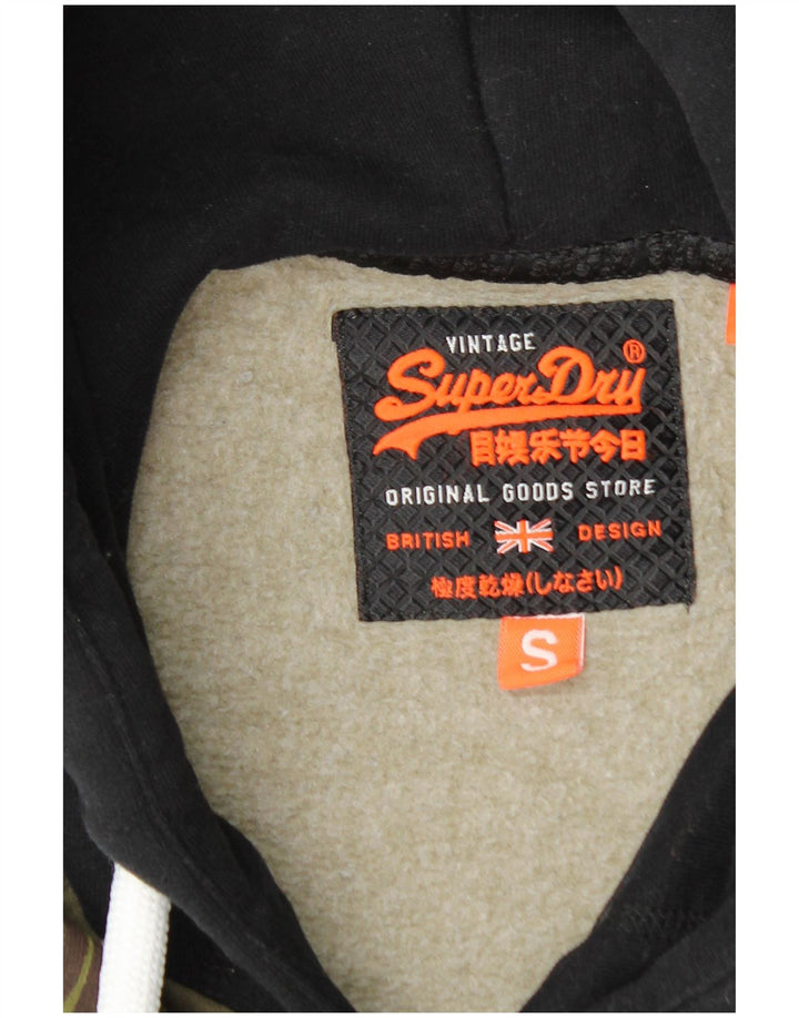 SUPERDRY Hombre Sudadera con capucha gráfica Jumper Small Khaki Camuflaje Algodón