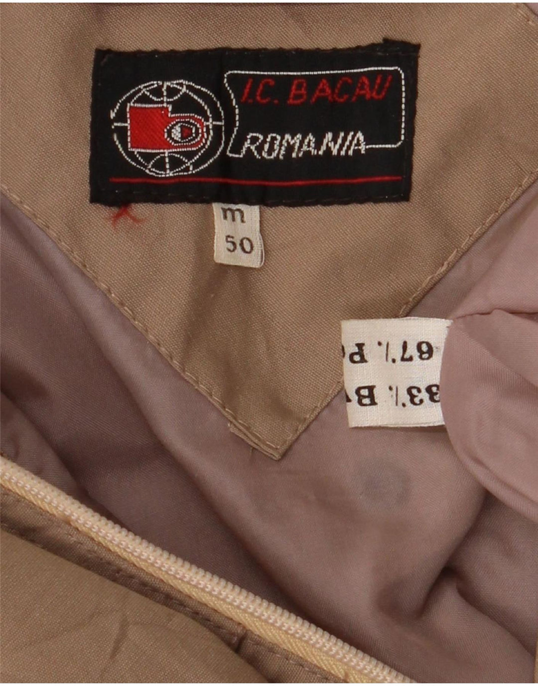 Vintage hombres chaqueta bomber de gran tamaño EU 50 algodón marrón grande