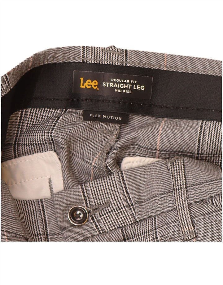 Lee Pantalones casuales de tiro medio para mujer US 12 grande W32 L32 poliéster gris