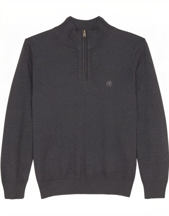 Jersey para hombre con cuello y cremallera de Fat Face XS Algodón gris