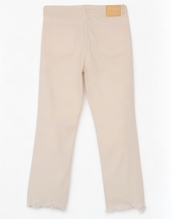Zara Jeans recortados desgastados para mujer EU 42 Large W32 L24 Algodón blanco