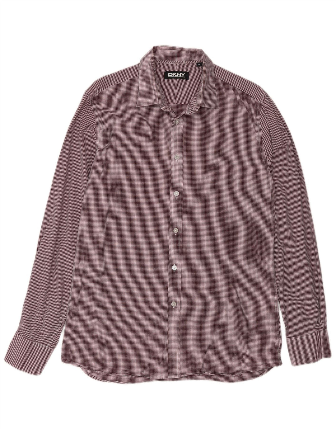 Camisa Dkny Hombre Algodón Vichy Burdeos Medio