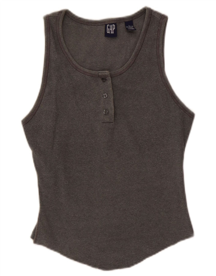 Gap Top corto sin mangas para mujer UK 44 Algodón gris grande