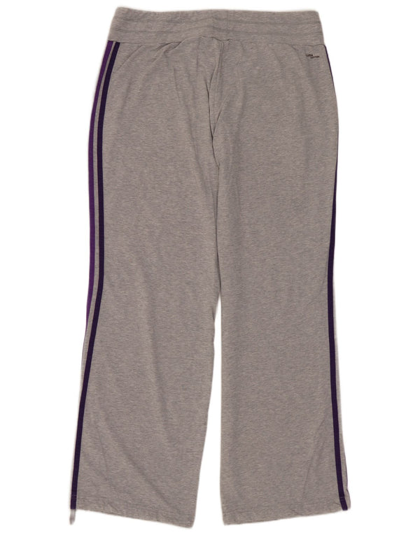 ADIDAS Mujer Climalite Chándal Pantalones Reino Unido 12/14 Algodón Gris Medio