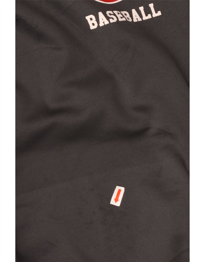 NIKE Jersey con capucha y gráfico de béisbol para hombre, poliéster gris grande