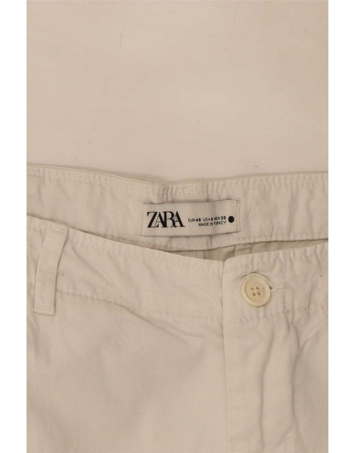 Zara Mujer Pantalón Capri EU 40 Medium W30 L21 Beige