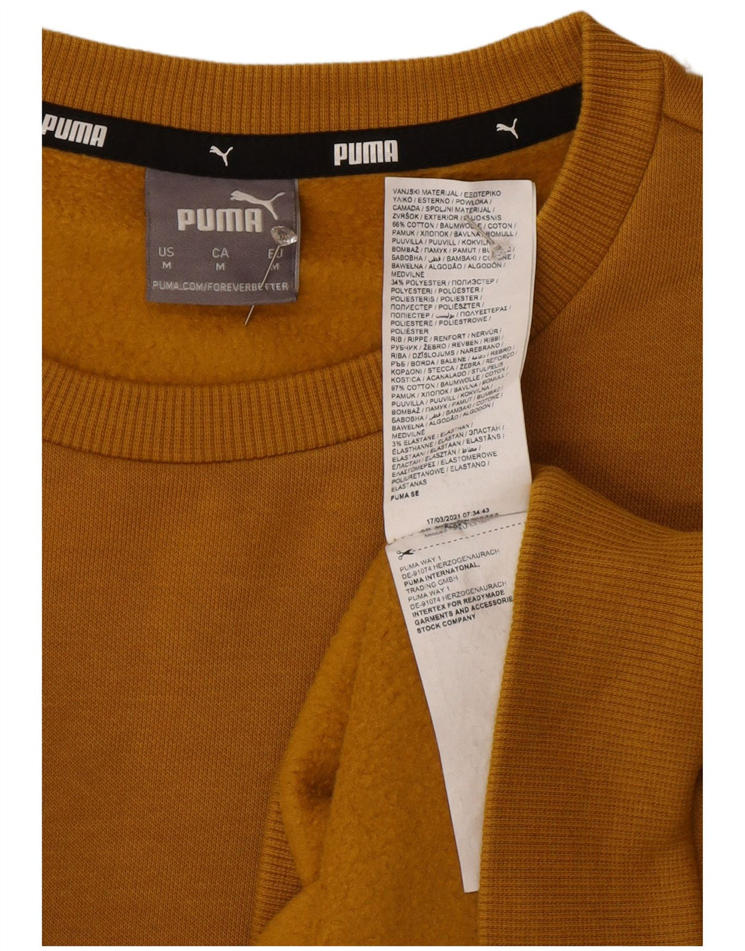 Sudadera Puma Jumper Medium Amarillo Algodón Hombre