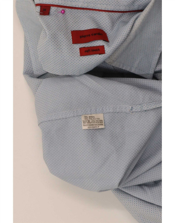 Camisa Pierre Cardin Hombre Manga Corta Regular Fit Algodón Azul Medio