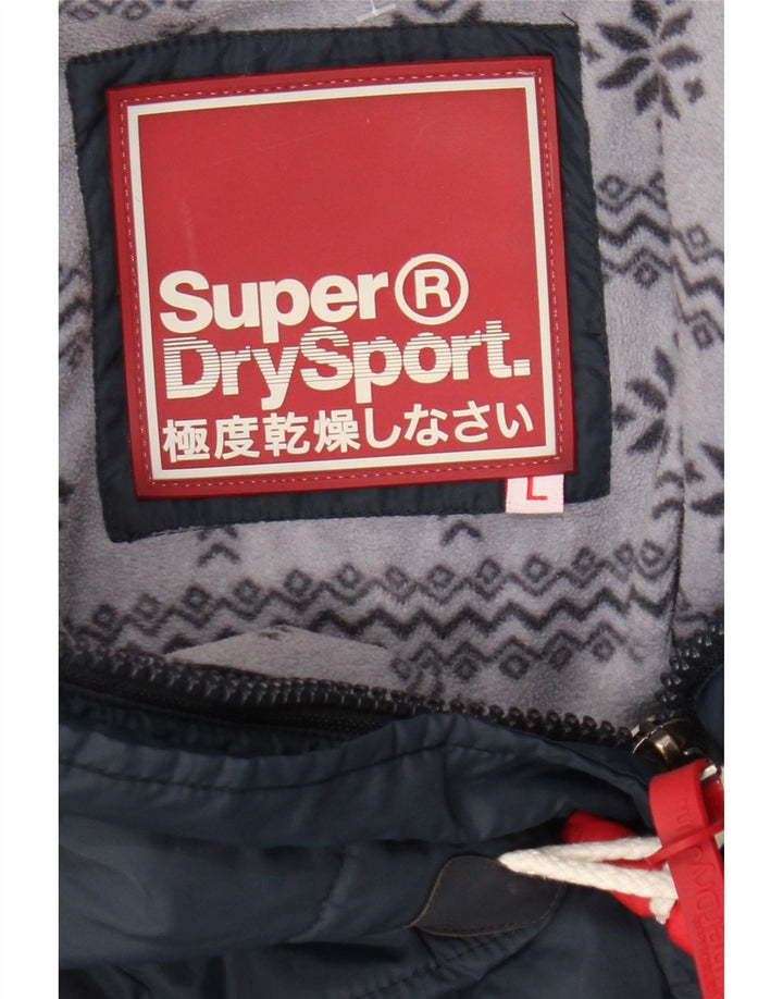 Superdry Chaqueta Acolchada Con Capucha Para Mujer UK 44 Grande Poliéster Azul Marino