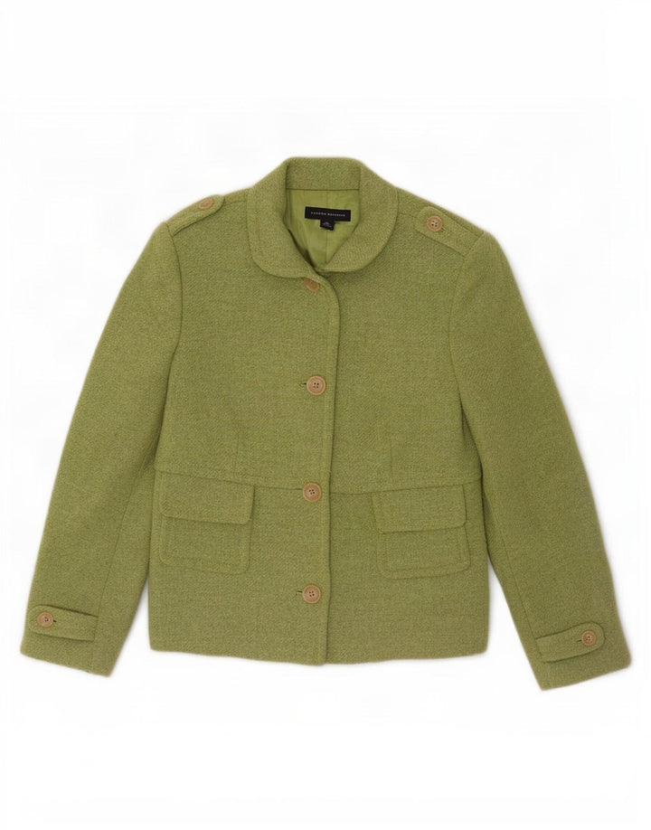 Banana Republic Chaqueta militar de 4 botones para mujer, talla 40, color verde medio
