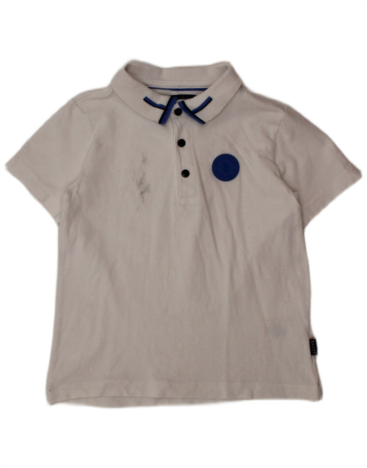 TED BAKER Boys Polo Shirt 4-5 Years White Cotton