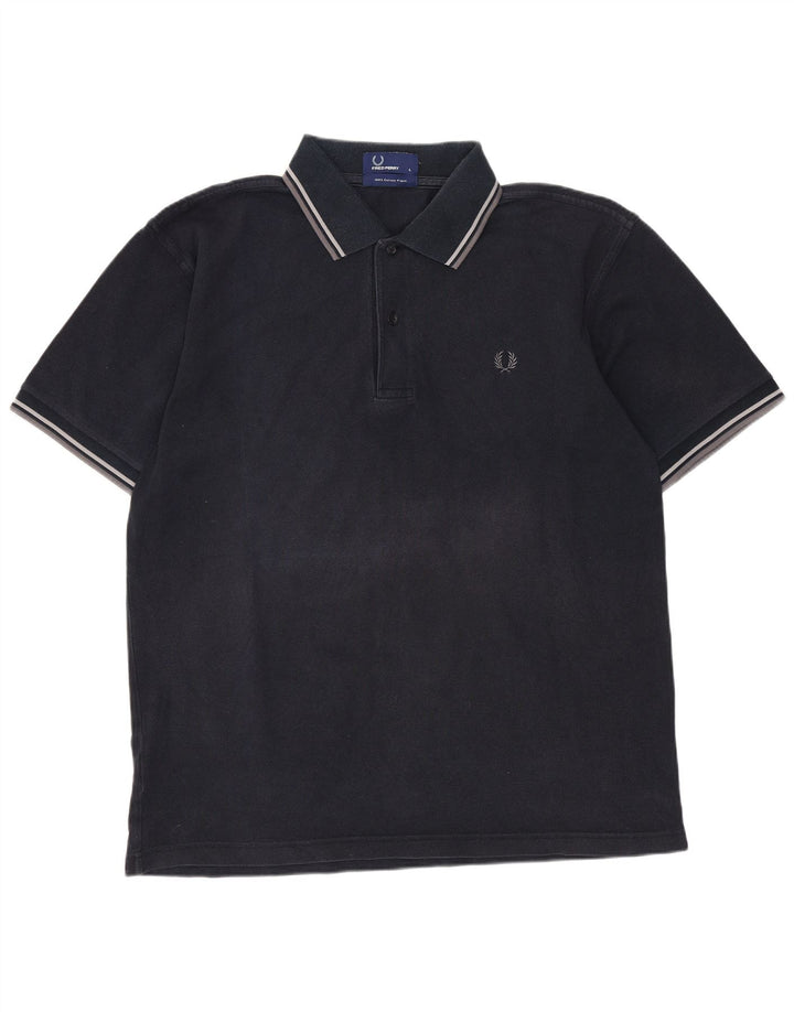 FRED PERRY Polo para hombre grande azul marino algodón