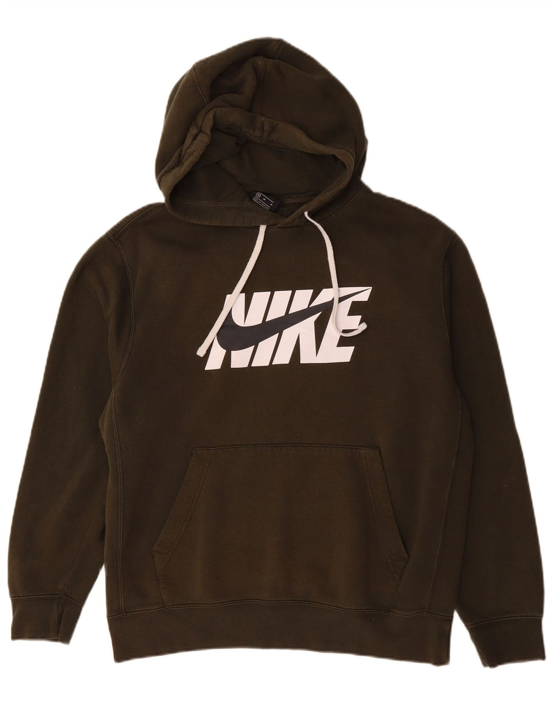 Nike Jersey con capucha gráfica de algodón caqui mediano
